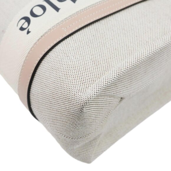 Chloe Woody Linen Canvas Tote Bag Beige - Picture 7 of 14